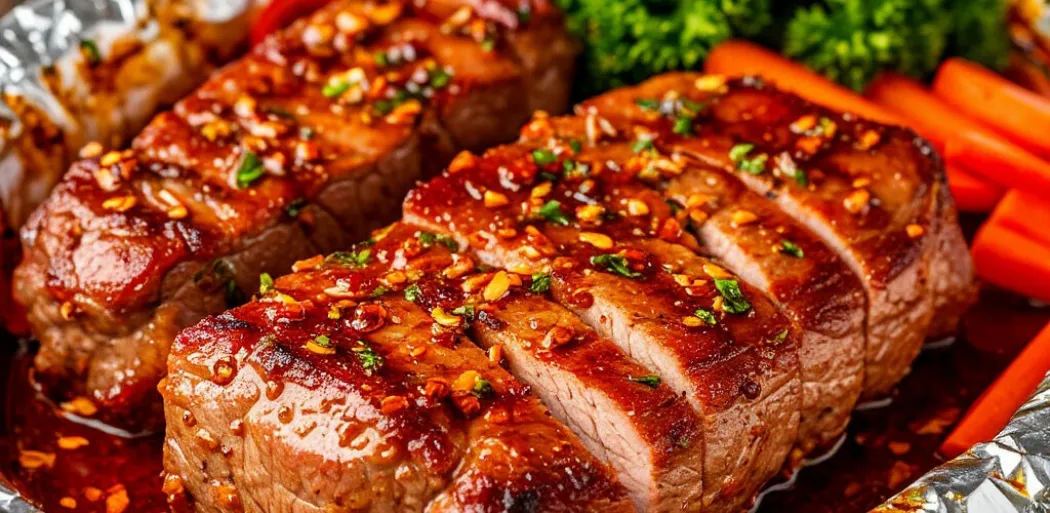 Свинина в пиянтном медово-соевом маринаде, запечённая в фольге 