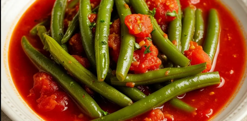 Тушеная стручковая фасоль в томатном соусе 🥘