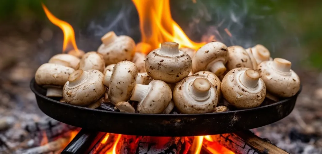  Маринованные шампиньоны на костре